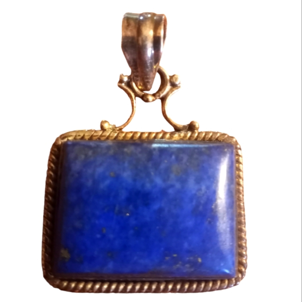 Blue Lapis and Sterling Pendant
